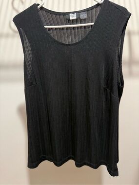Studio 1940 Black Ribbed Sleeveless Tank Top